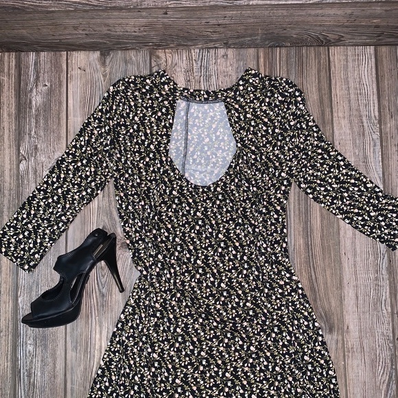 BCBG Black Floral Dress - Picture 2 of 5